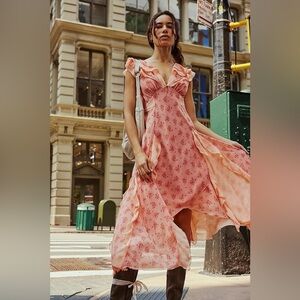 Free People Pink Floral Maxi Dress